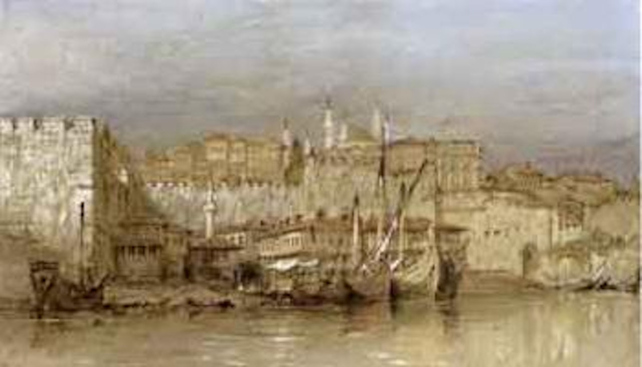 Vessels moored in the Golden Horn, Istanbul by Thomas Allom