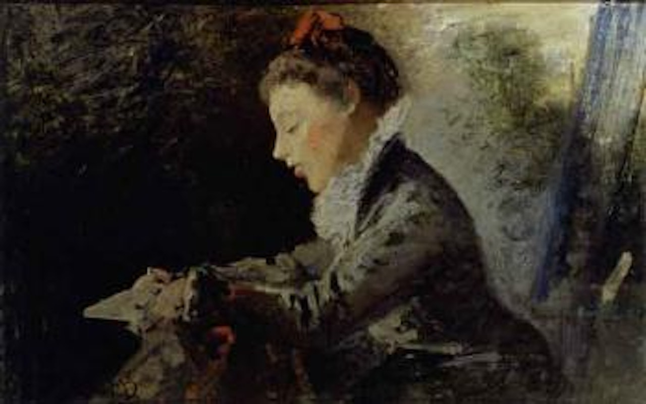 Portrait of girl by Mose Bianchi