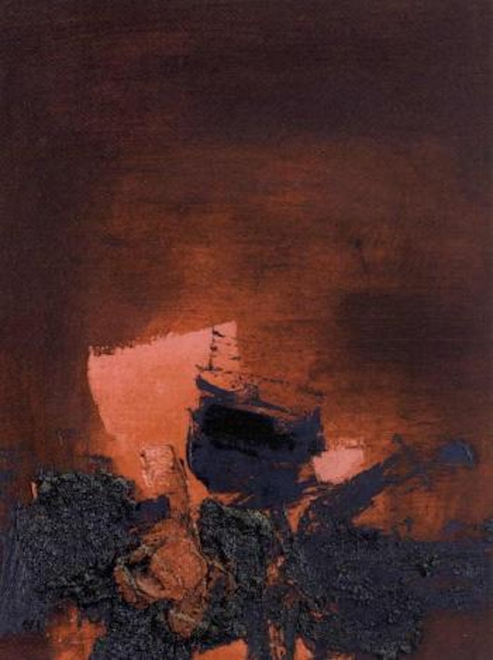 Sin titulo, abstraccion en roso y negro by Luis Feito