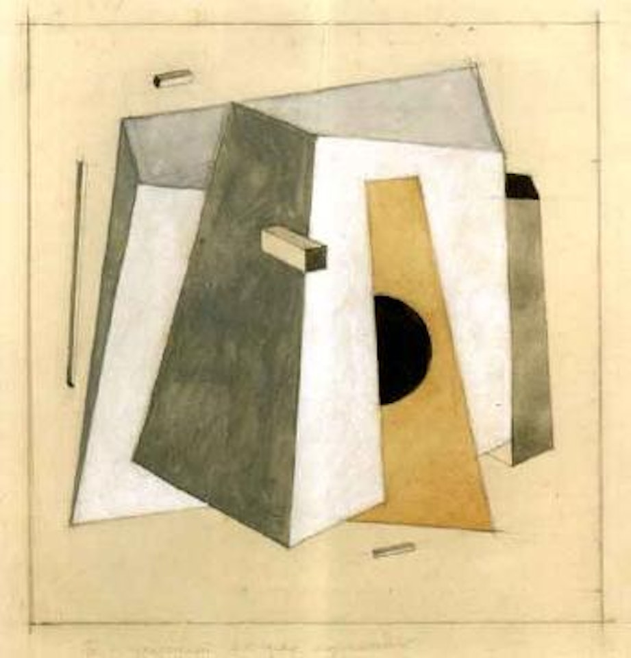 Proun 14 with truncated four-sided pyramid by El Lissitzky