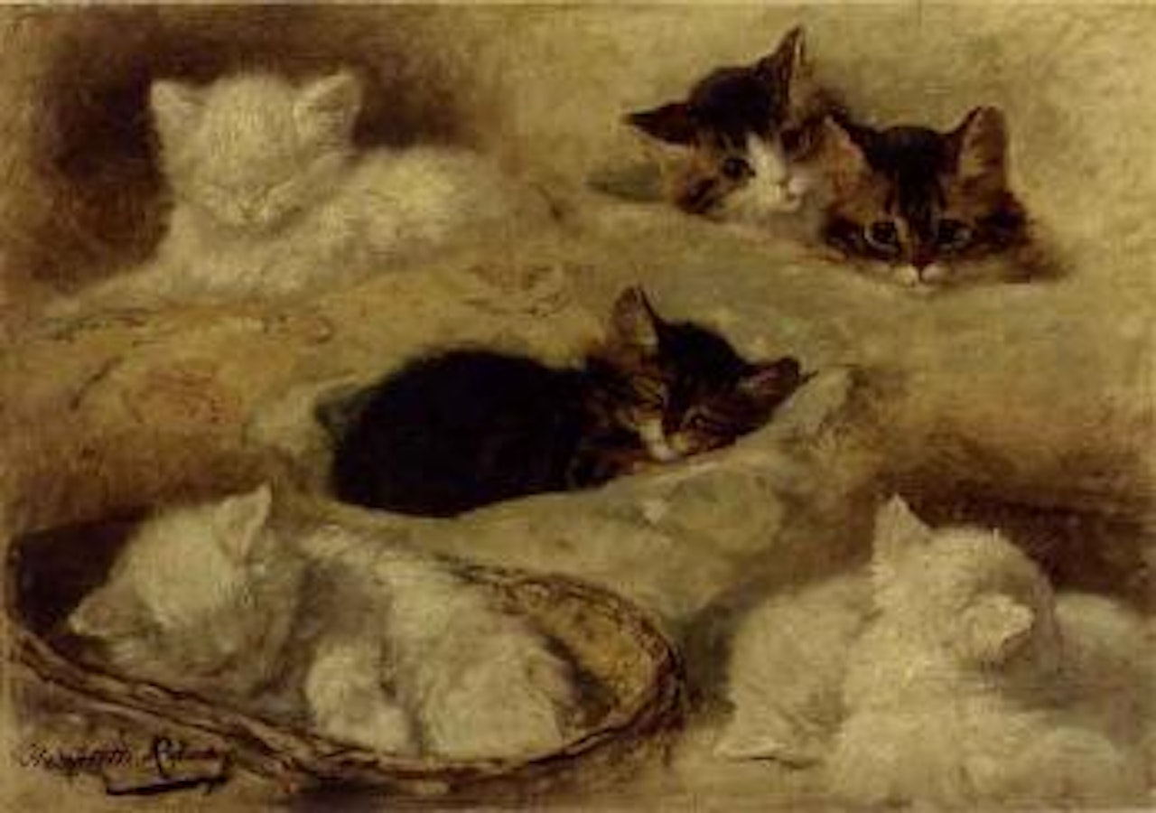 Kittens at rest by Henriette Ronner-Knip