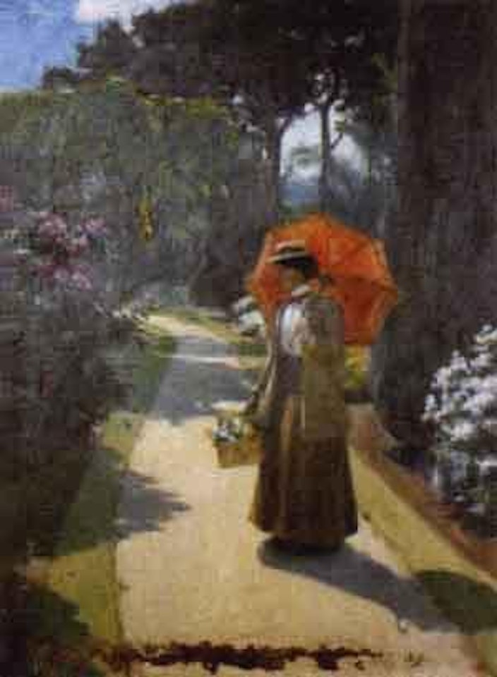 Norah Bolitho on a garden path by Norman Garstin