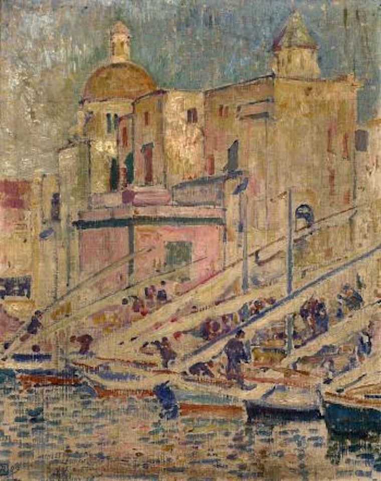 Le port de peche a Pozzuoli pres de Naples by Theo van Rysselberghe