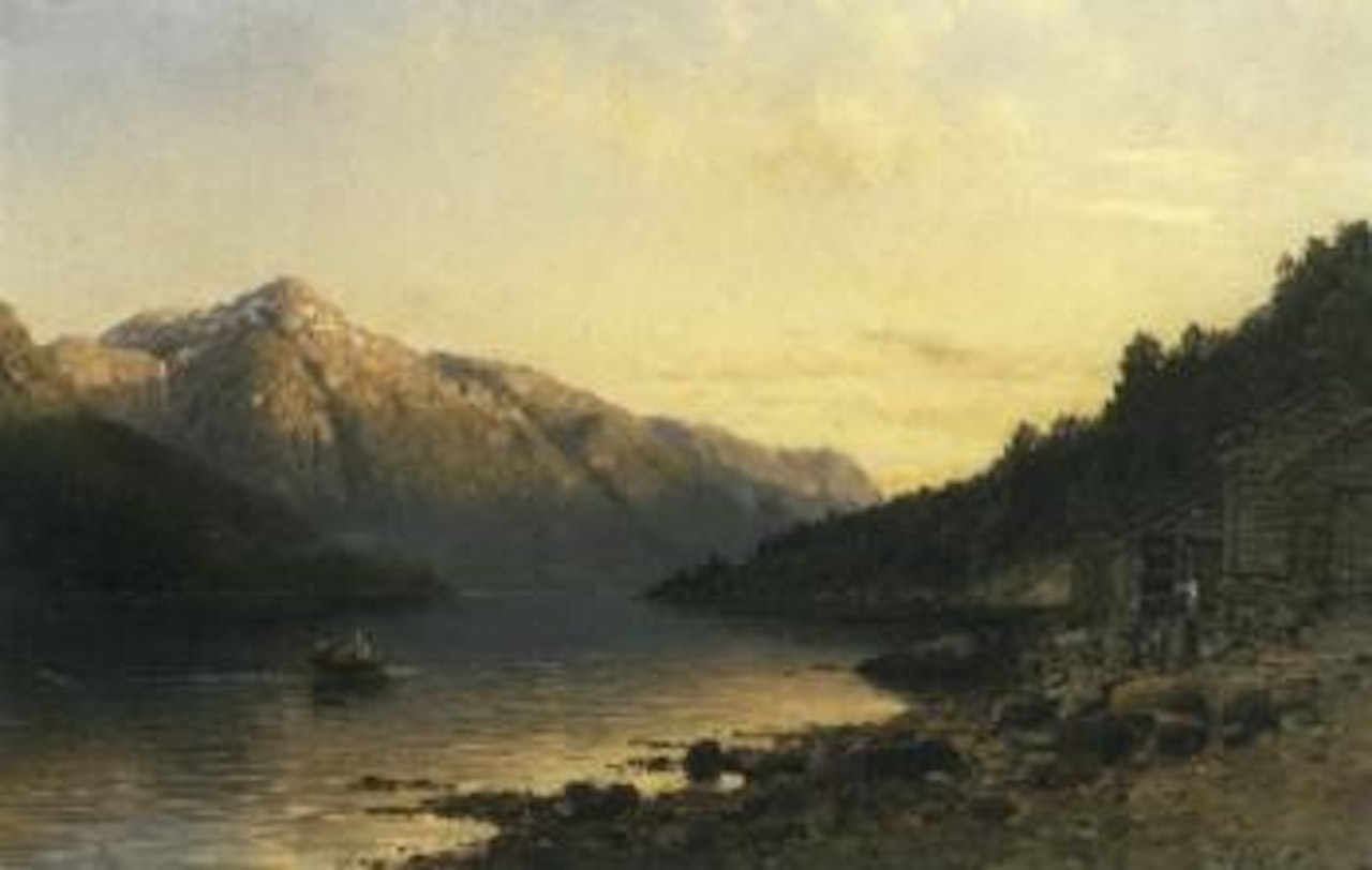 Setting out the nets, possibly Hardangerfjord by Anders Monsen Askevold
