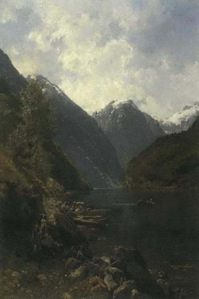Rowing the hay across the fjord by Anders Monsen Askevold