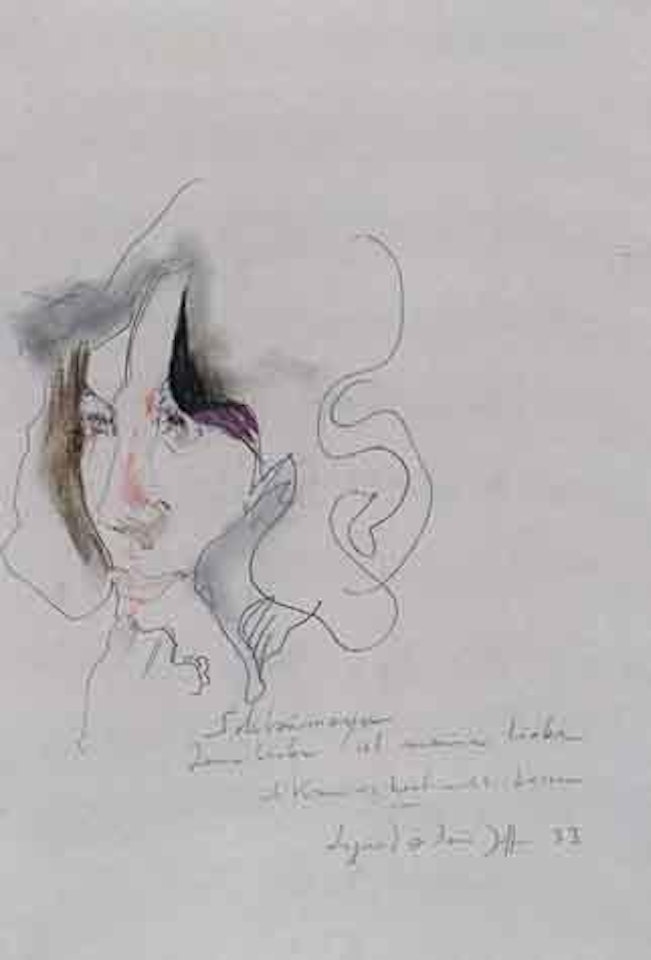 Untitled - woman's portrait by Horst Janssen