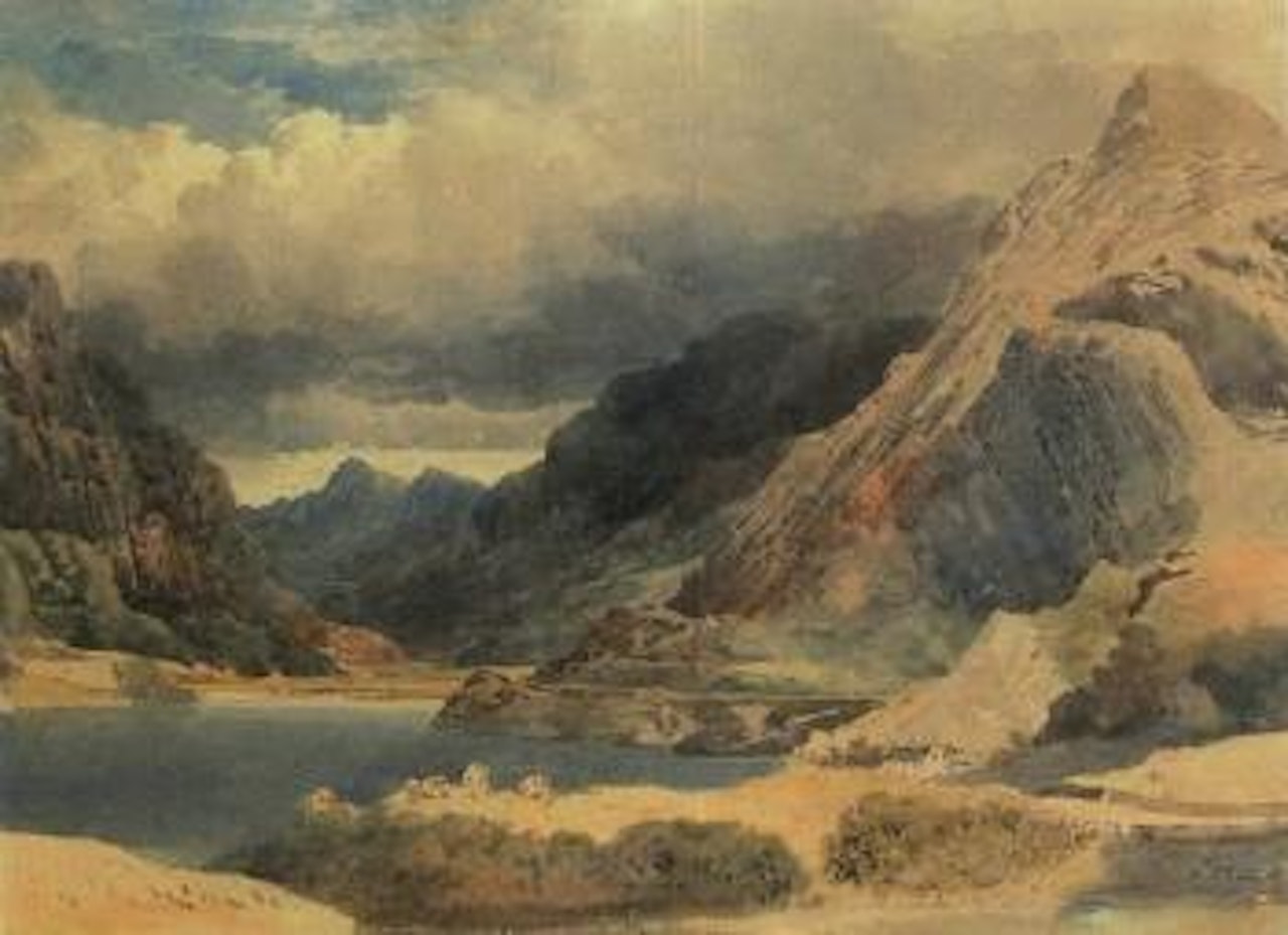 Storm over mountain lake in North Wales by Thomas Girtin