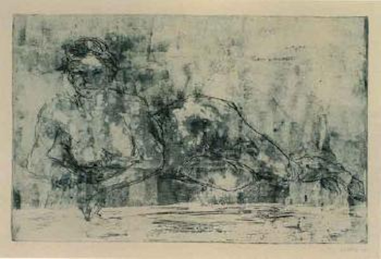 Reclining female nude by Emil Nolde