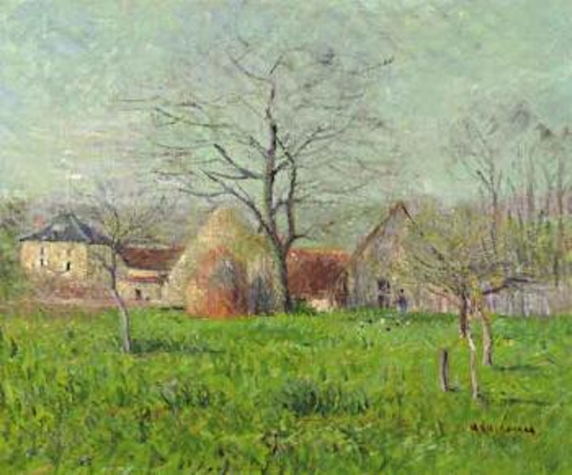 Prairie a l'entree d'un village by Gustave Loiseau