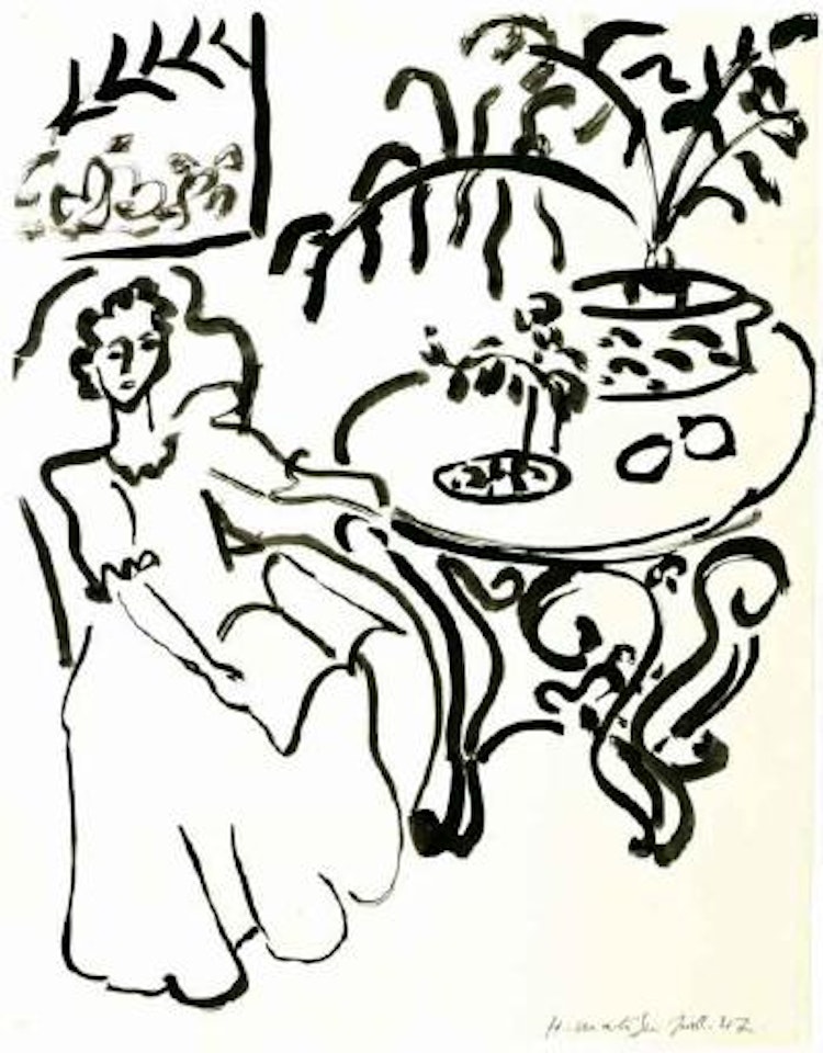 Jeune fille a la table by Henri Matisse