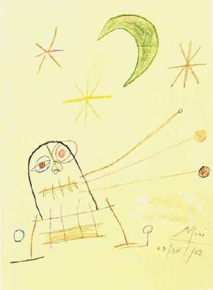Oiseau qui chante a la lune by Joan Miró