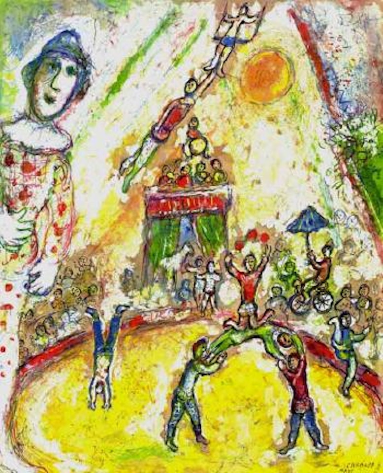 Le cirque jaune au grand clown by Marc Chagall