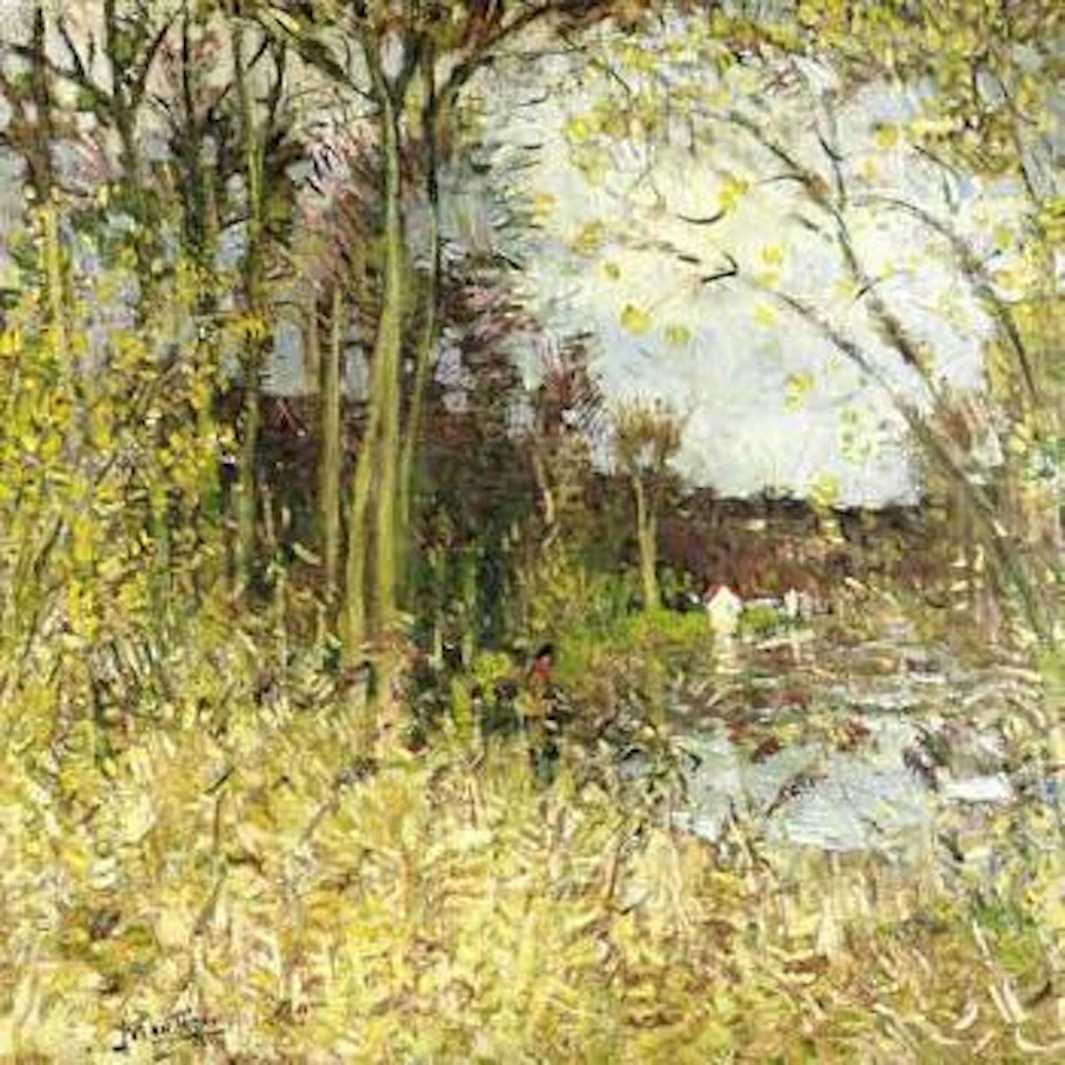 La peche au bord de l'eau by Pierre Eugène Montezin
