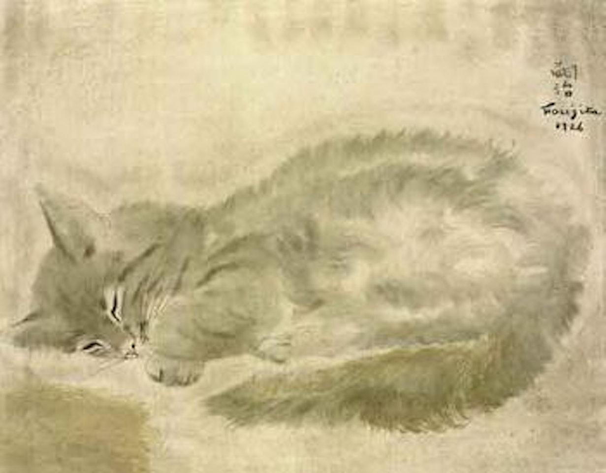 Chat endormi by Leonard Tsuguharu Foujita