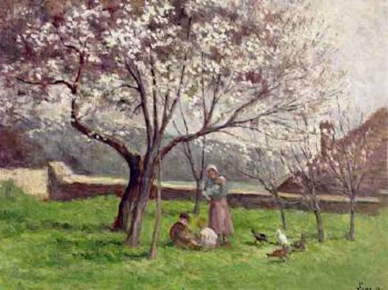 Rolleboise, jardin au printemps by Maximilien Luce