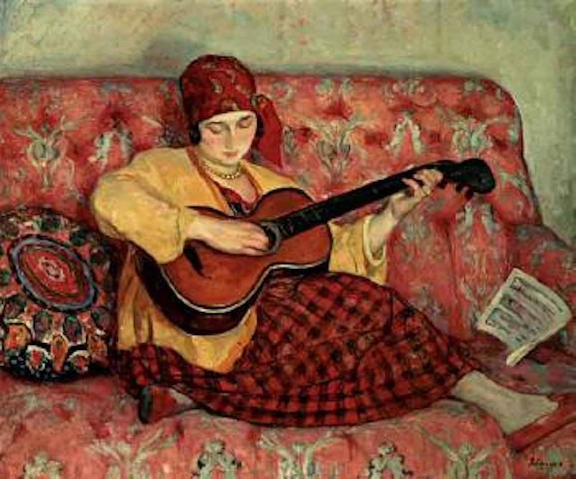 Jeune fille a la guitare by Henri Lebasque