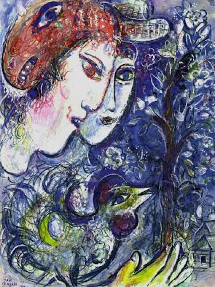 Le couple et l'oiseau by Marc Chagall