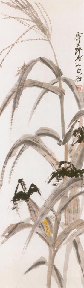 Corn and grasshopper by Qi Baishi