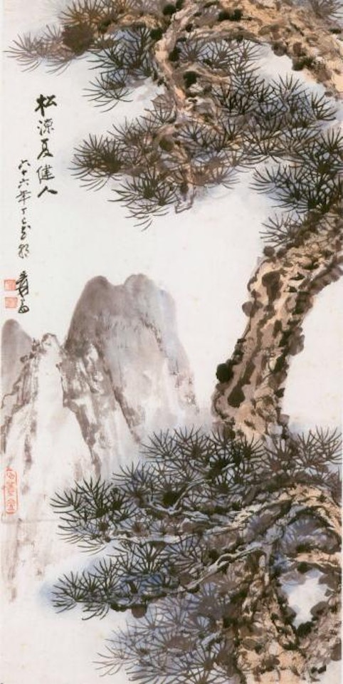 Old pine by Zhang Daqian