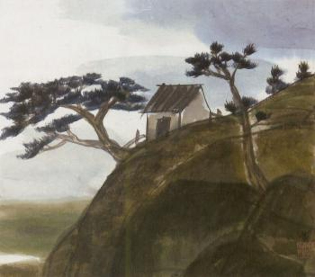 House in the cliff by Lin Fengmian