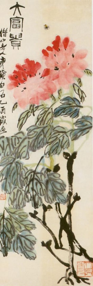 Peony and bee by Qi Baishi