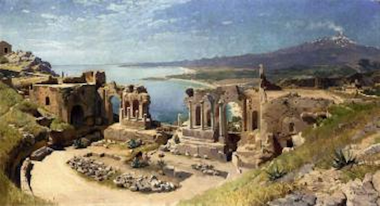 Amphitheatre in Taormina, Sicily by Peder Mork Monsted