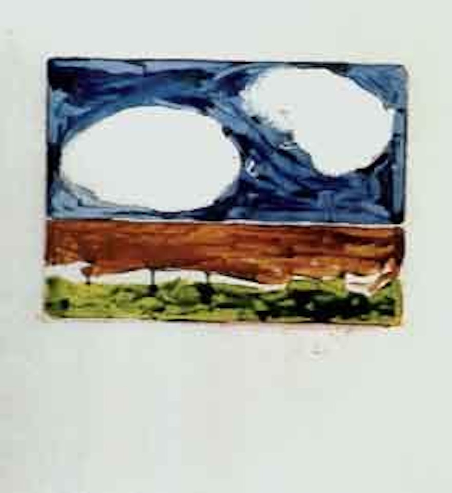 Landscape with two clouds by Mario Schifano