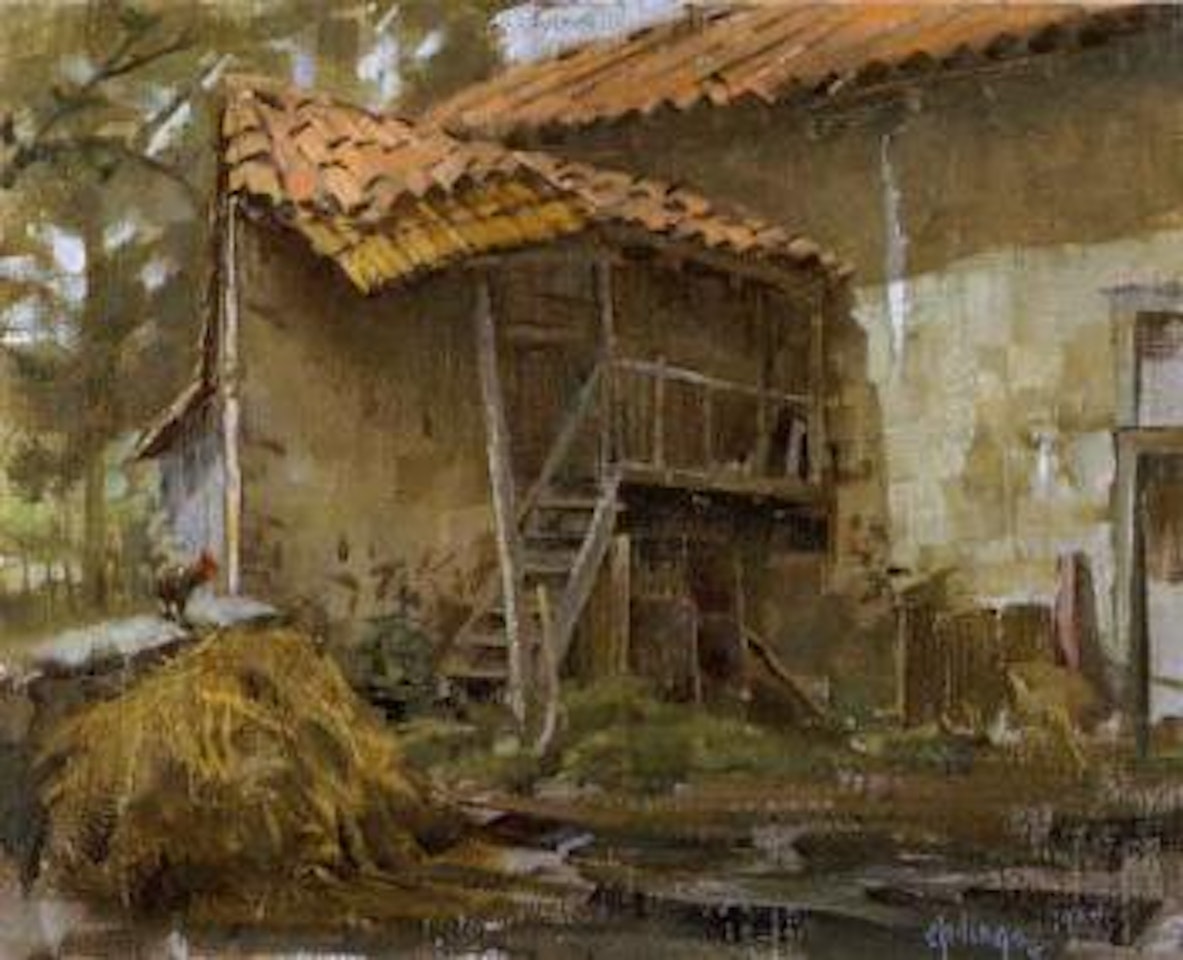 Muddy barnyard by Clark Hulings