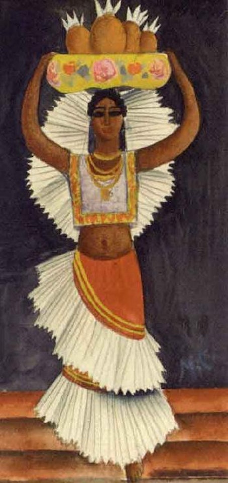 Woman carrying pineapples by Miguel Covarrubias