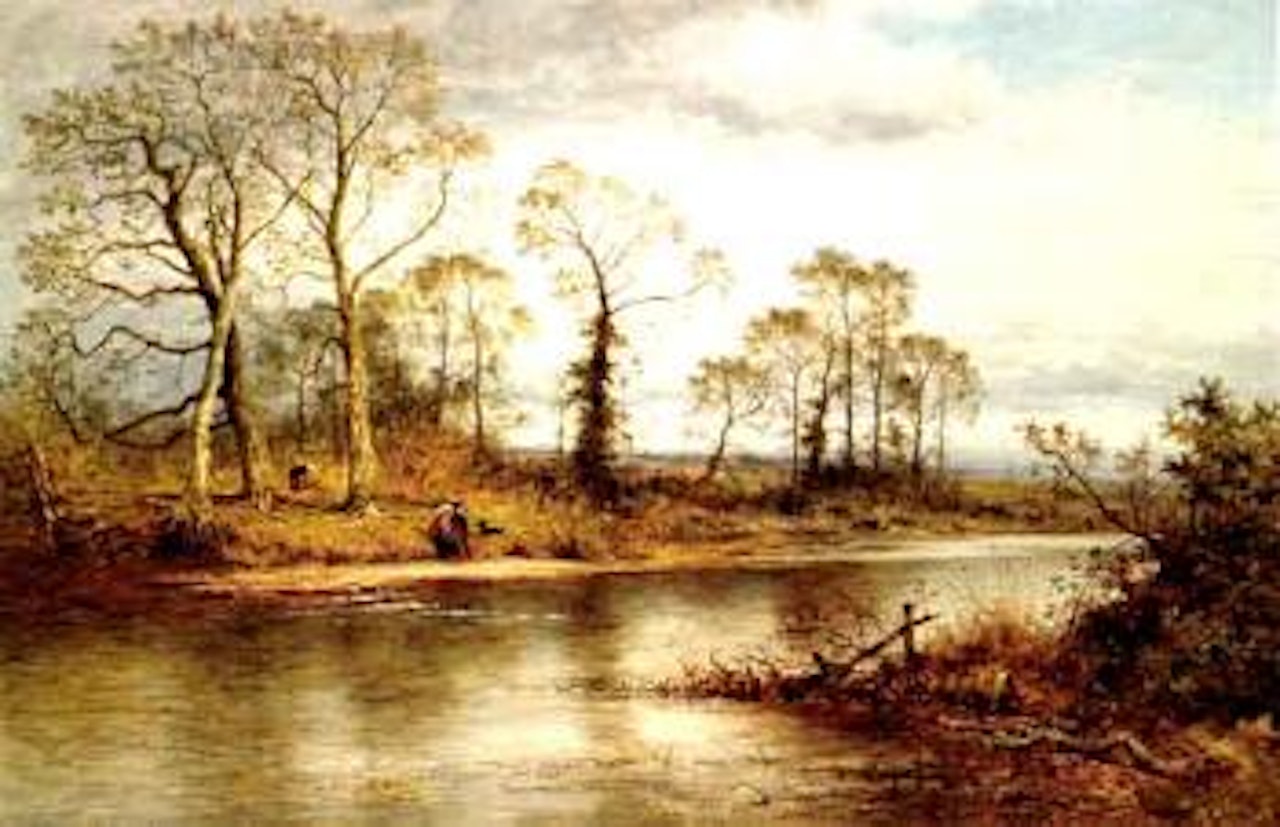 English river in autumn by Benjamin Williams Leader