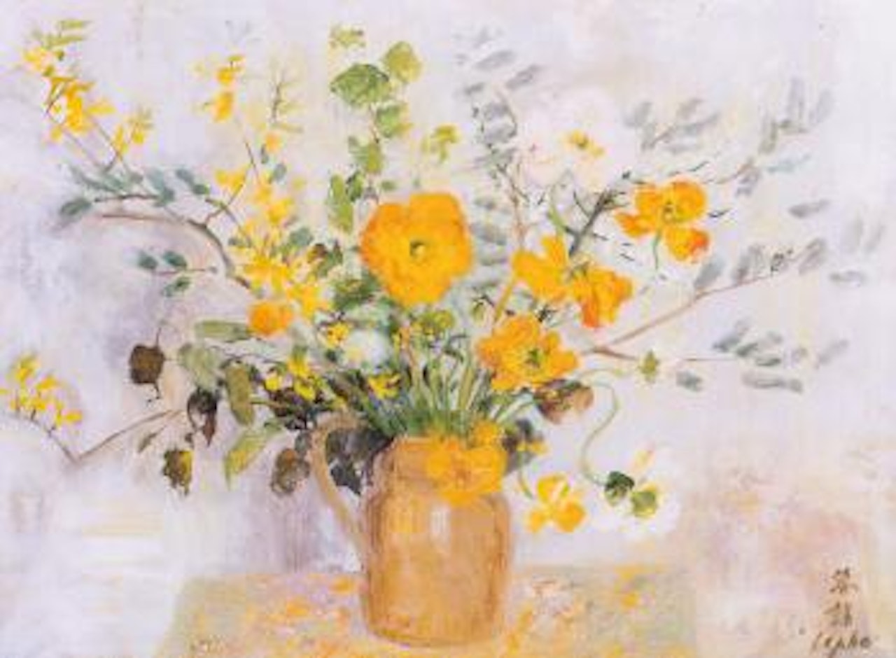 Still life with flower in a vase by Le Pho