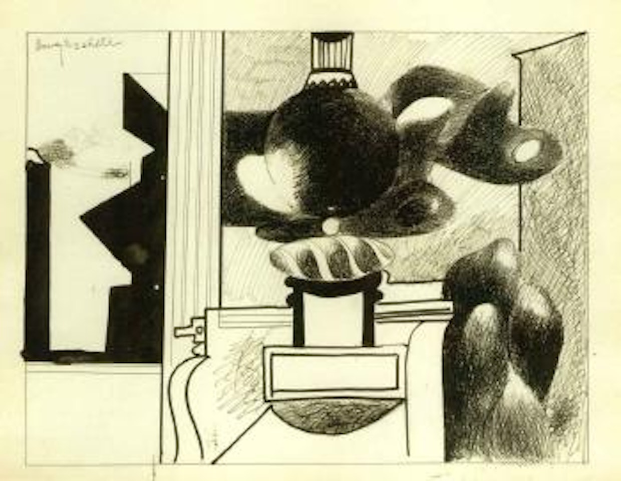 Column with objects by Arshile Gorky