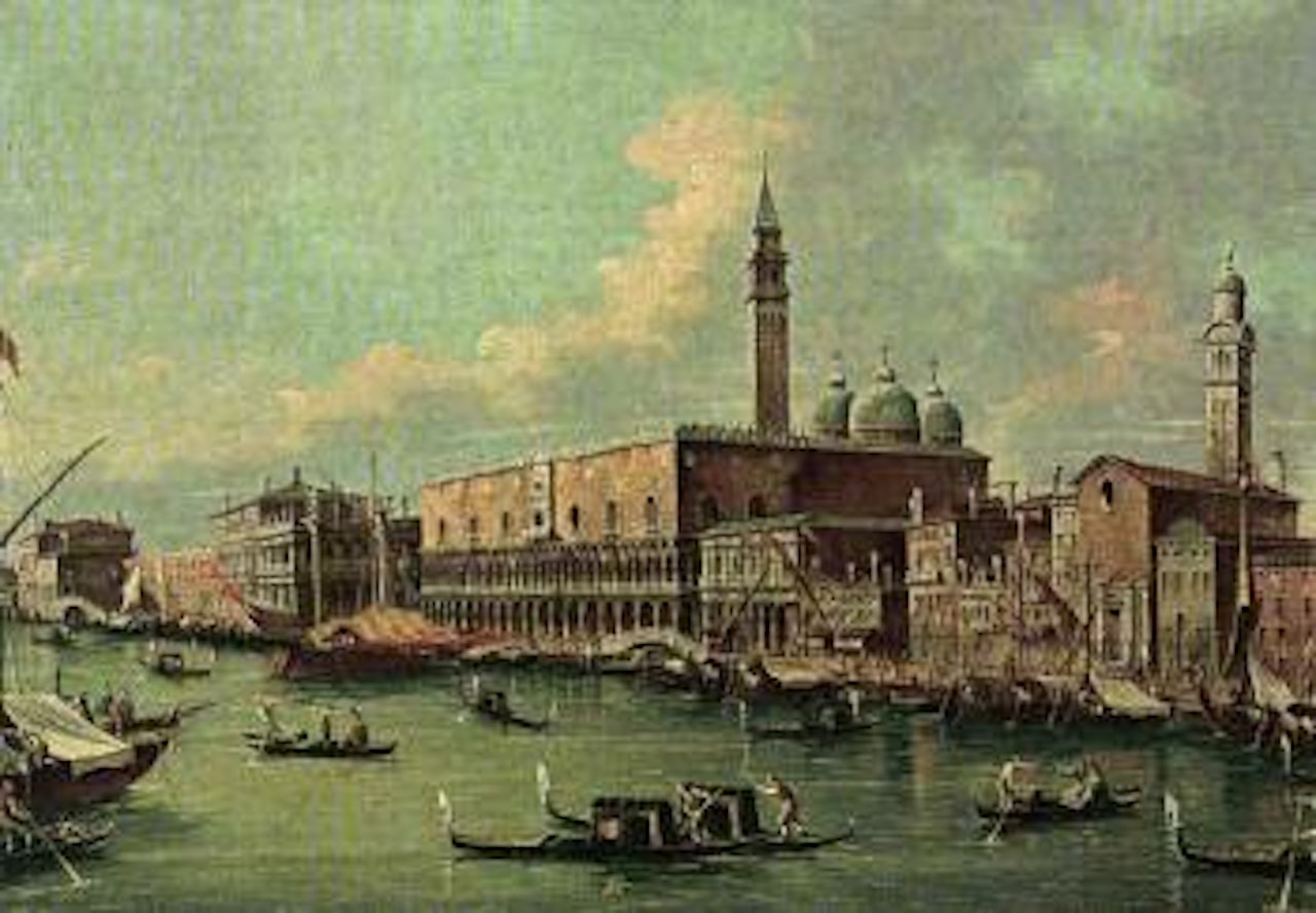Vine, view of the Ducal Palace and the Molo. Canal Grande with a view of the Rialto Bridge by Canaletto