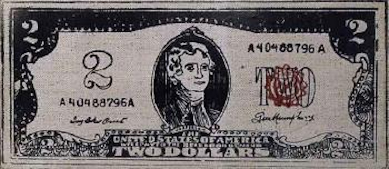 Two dollar bill by Andy Warhol