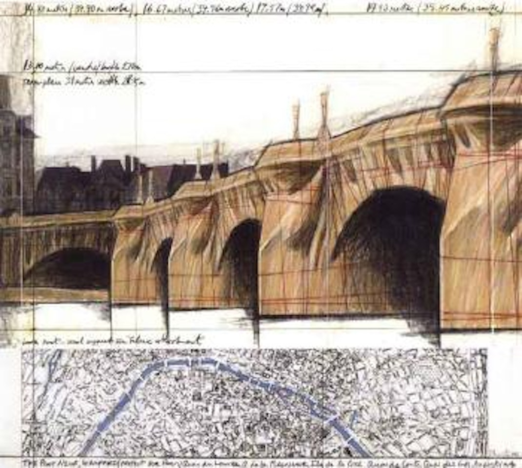 Le Pont Neuf, wrapped, project for Paris by Christo