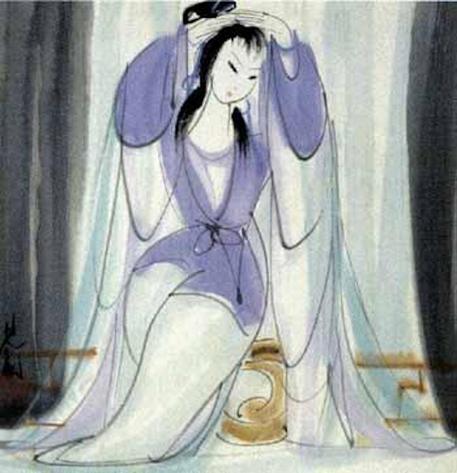 Arranging her coiffure by Lin Fengmian
