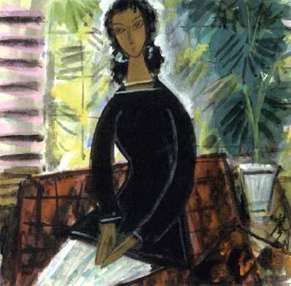 Sitting in silence by Lin Fengmian