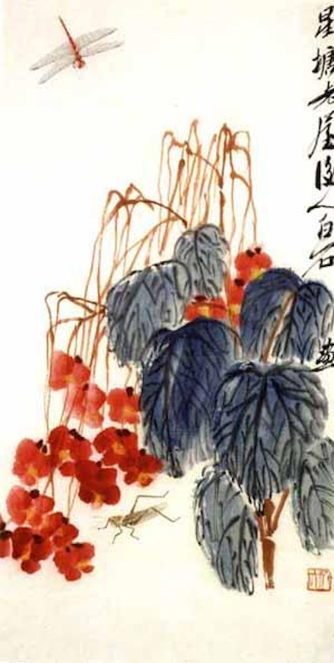 Begonia and dragonfly by Qi Baishi