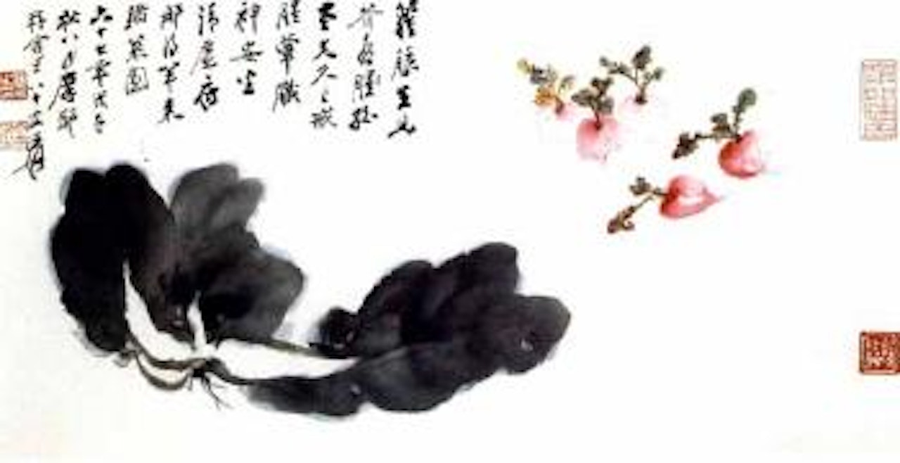 Radish. Persimmon by Zhang Daqian