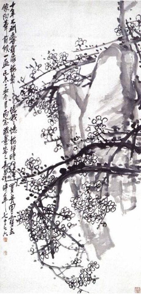 Plum blossom and rock by Wu Changshuo