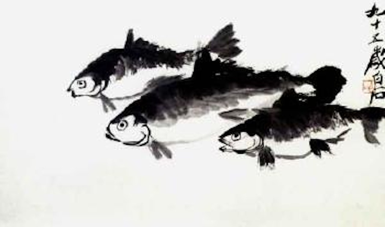 Three fish by Qi Baishi