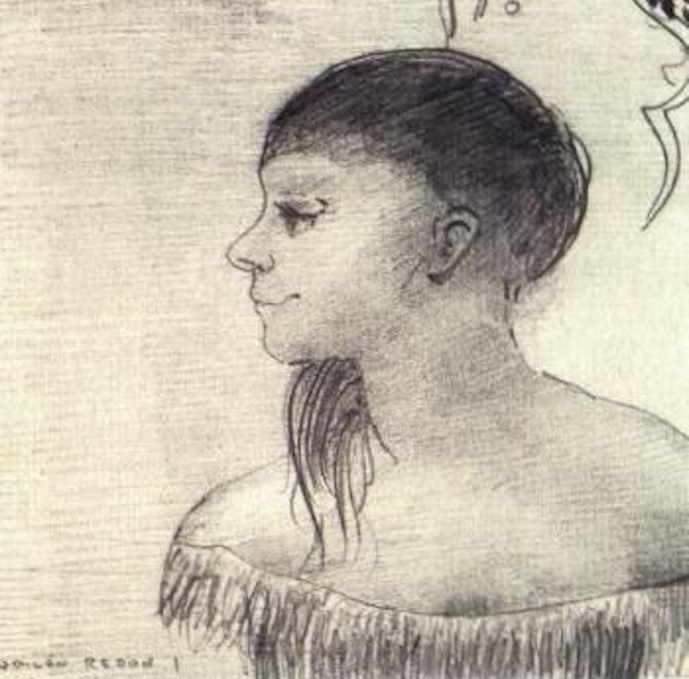 La jeune fille aux cheveux noues by Odilon Redon