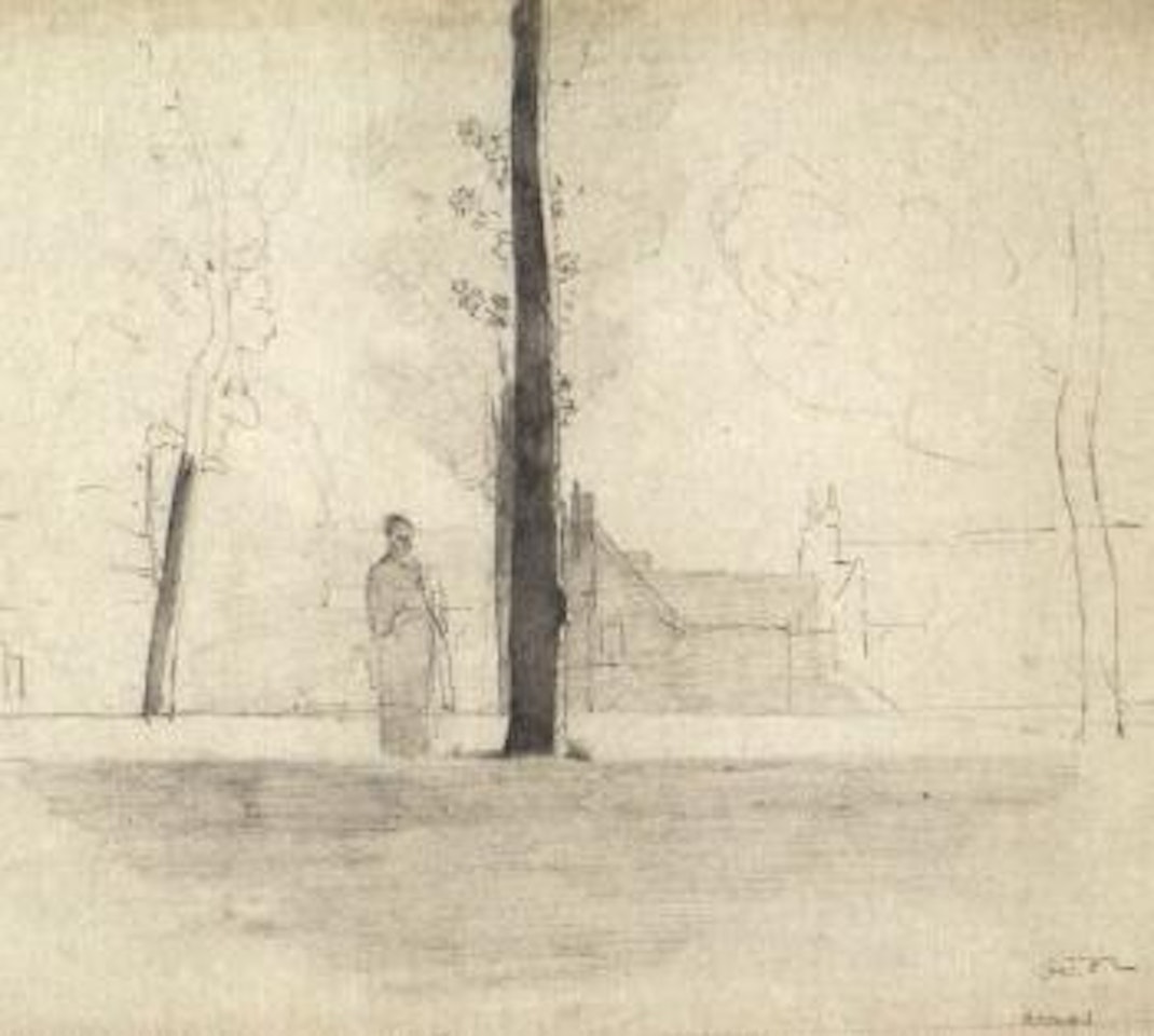 Personnage sous un arbre by Odilon Redon