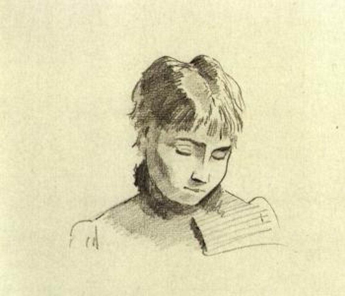Jeune fille a la frange by Odilon Redon