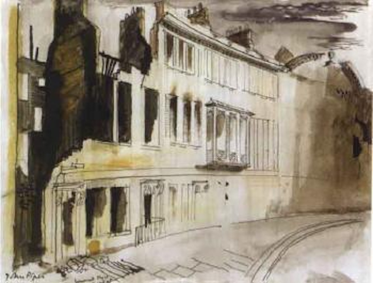 Somerset Place, Bath after bombing by John Piper