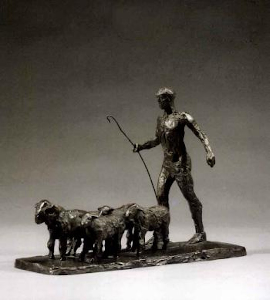 Shepherd and sheep by Elisabeth Frink