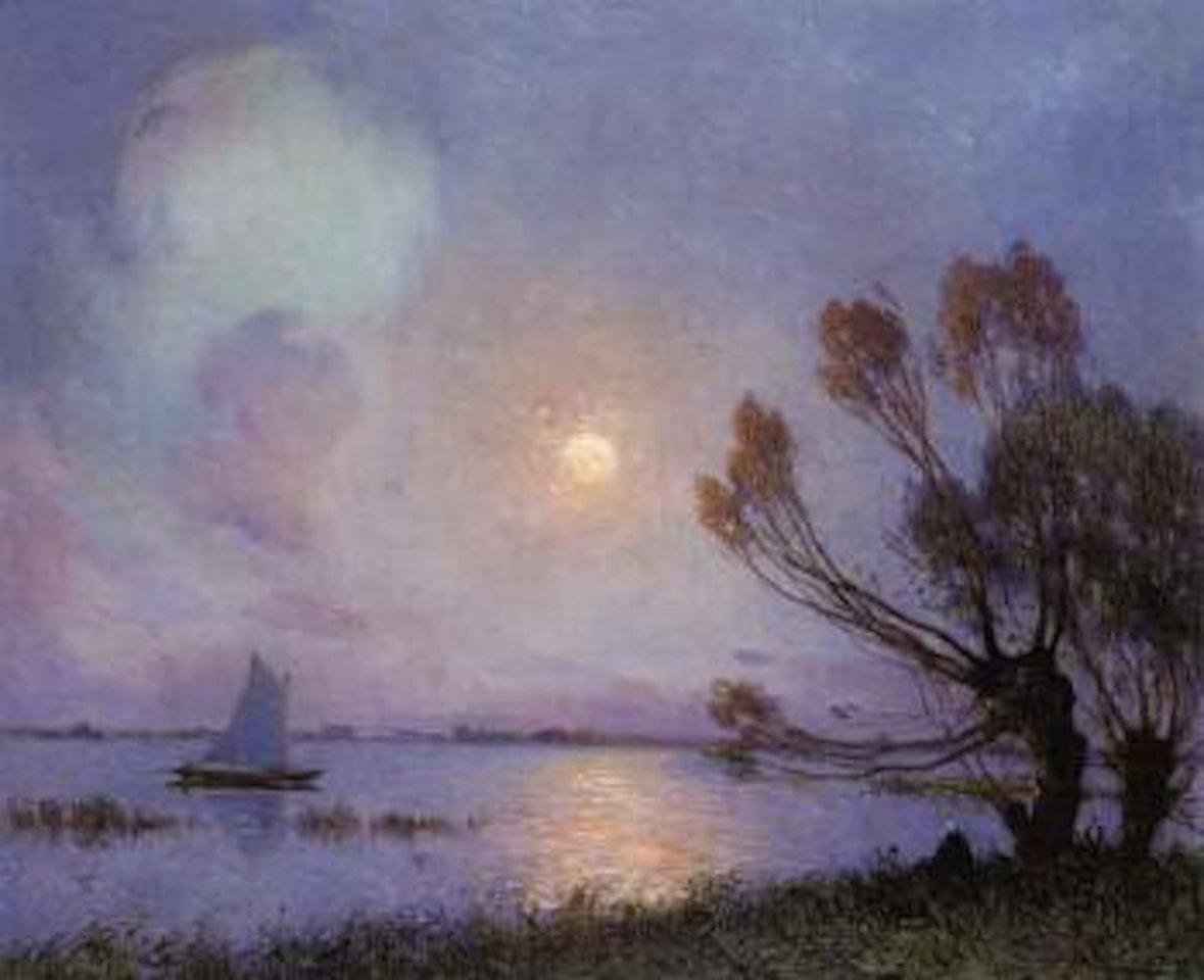 Paysage de Briere au clair de lune by Ferdinand du Puigaudeau