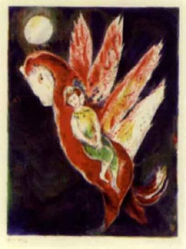 Then the old woman mounted on the Ifrit's back by Marc Chagall