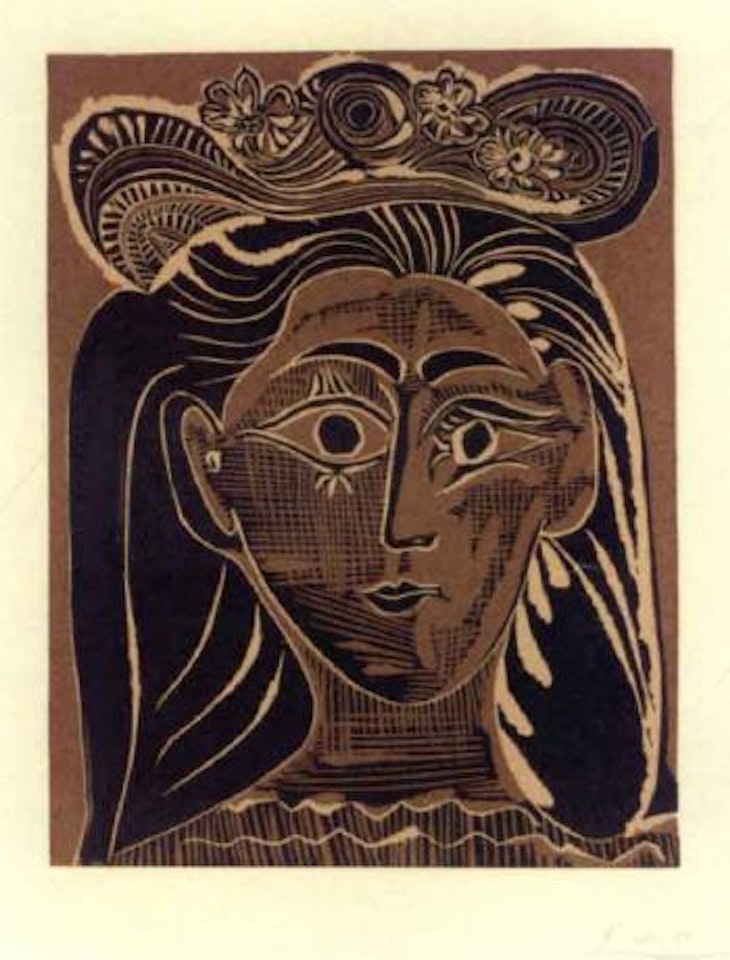 Femme au chapeau a fleurs by Pablo Picasso