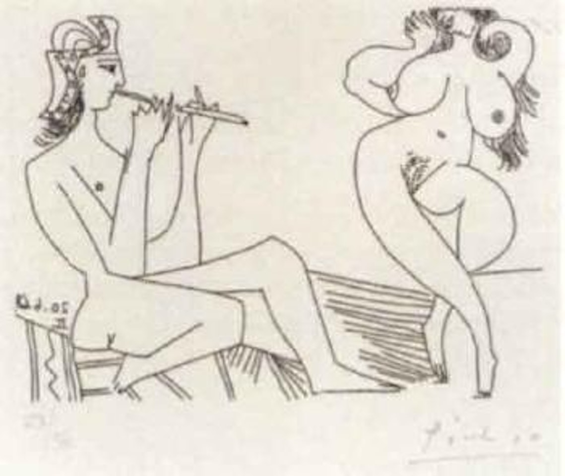 Flutiste Grec et danseuse by Pablo Picasso